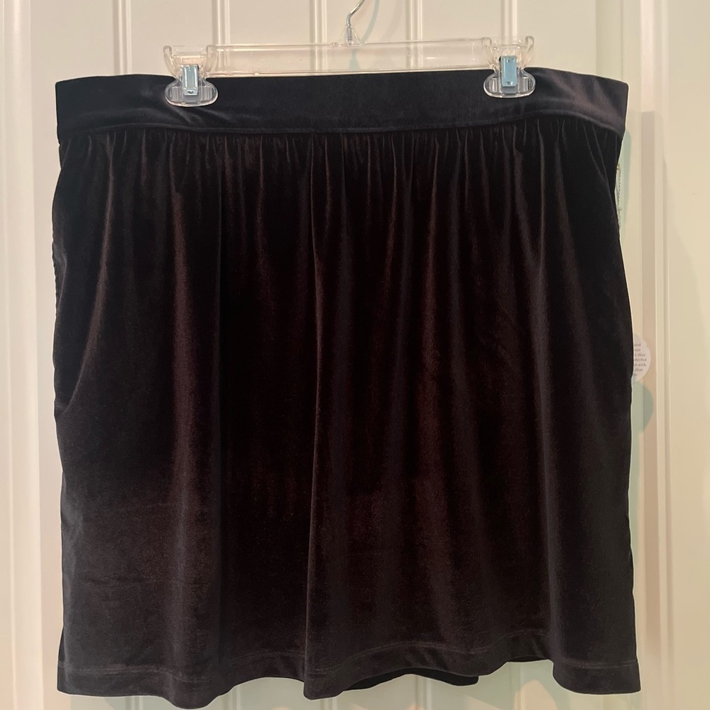 Spartina 449 NWT Gianna Black Velvet Skirt Womens Size XL Holidays Parties Chic